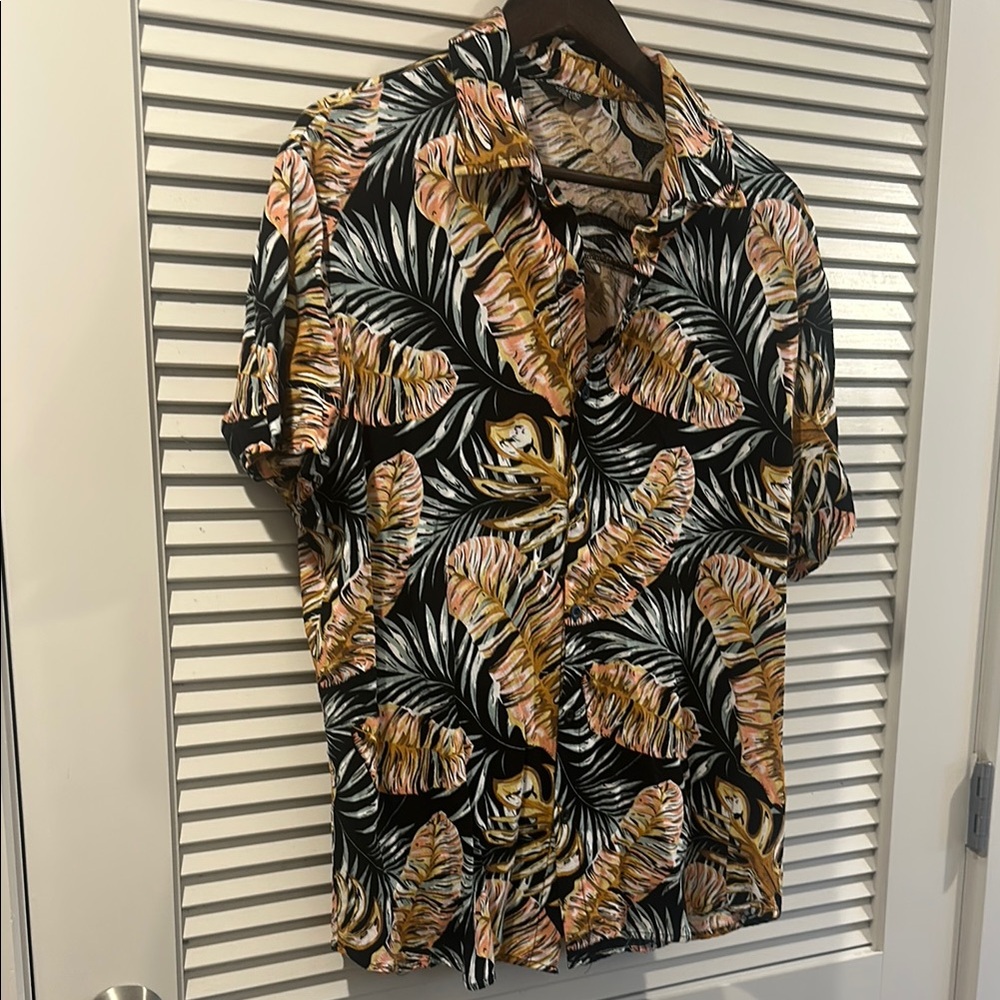 Tropical Leaf Print Shirt